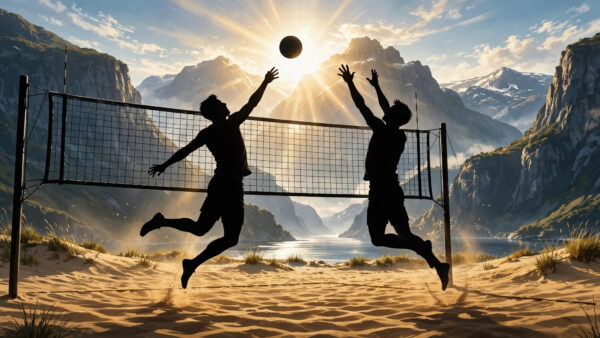 Anders Mol & Christian Sørum: Beach Volleyball's Vikings - editorial illustration