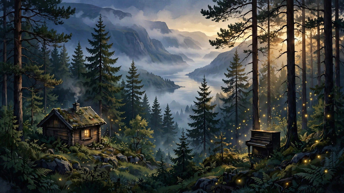 AURORA's Childhood in Os, Norway: Where Her Sound Began - editorial illustration