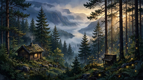 AURORA's Childhood in Os, Norway: Where Her Sound Began - editorial illustration